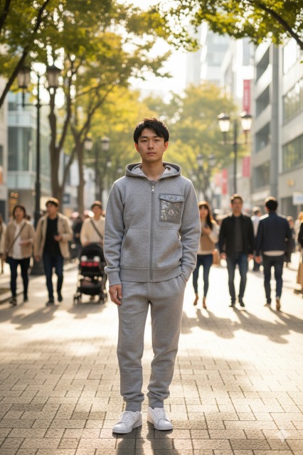 Monclerのセットアップを忠実に再現したAI画像2