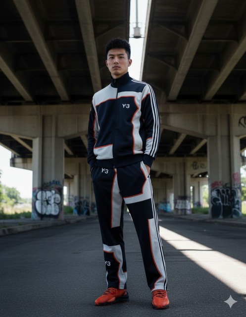 Y-3のセットアップを忠実に再現したAI画像4