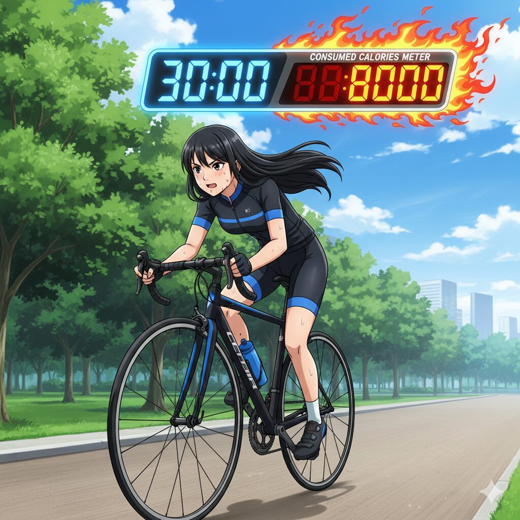 2コマ目: 自転車で疾走