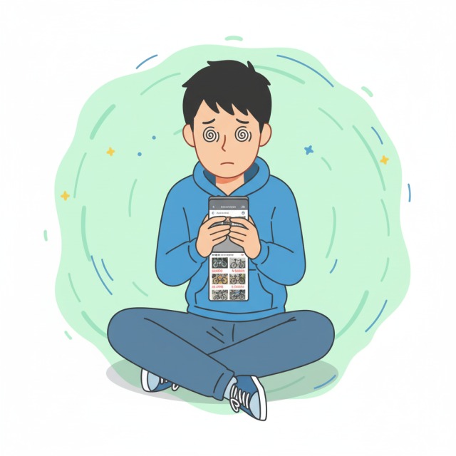 フリマアプリの情報に混乱する様子