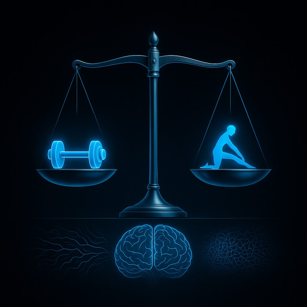 論文4の挿絵：筋トレとストレッチの比較イラスト