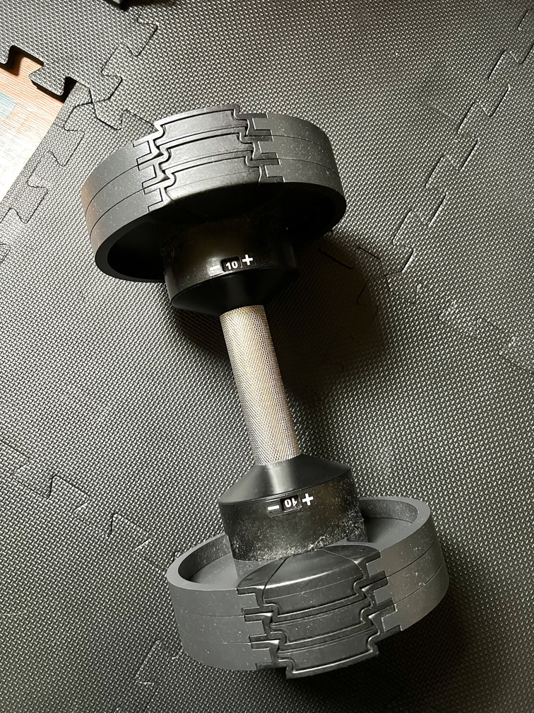 10kgダンベルで負荷を逃がさないフォーム