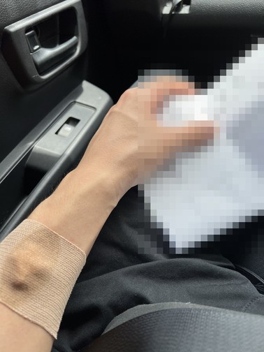 救急搬送時の様子（個人情報部分はモザイク処理済み）